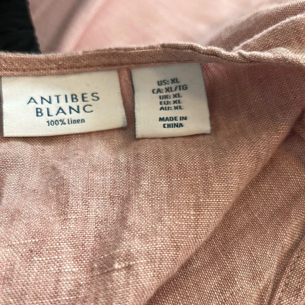 Light Mauve Pink Linen Tie-Shoulder Midi Dress - Picture 4 of 4